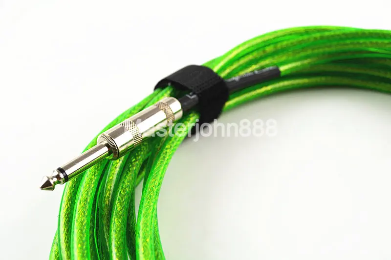 3/6/10m Red/Yellow/Green/Blue Transparent Electric Guitar Cable Amplifier Cable Instrument Cable Low Noise Shielded