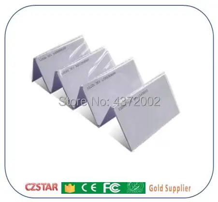 Free Shipping 1000pcs/Lot RFID 13.56mhz ISO14443A MF S50 Nfc Card Re-writable White Cards for Access control and Attendance