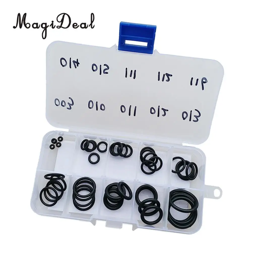 50Pcs Nitrox Scuba Diving O-Ring Kit 10 Sizes Dive Gear Equipment Tank Valve Hose Regulator Seal Rings Repair Spare Replacement