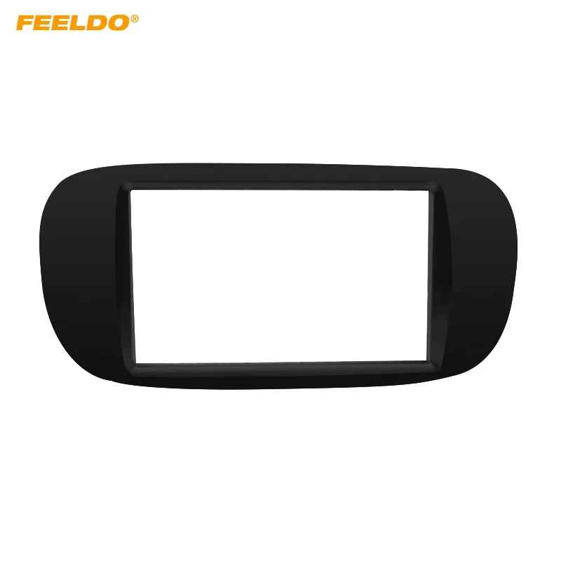 

FEELDO Car Radio Audio 2DIN Panel Fascia Frame for FIAT 500 2007-2015 Stereo Face Fascia Plate Dash Trim Installation Kit