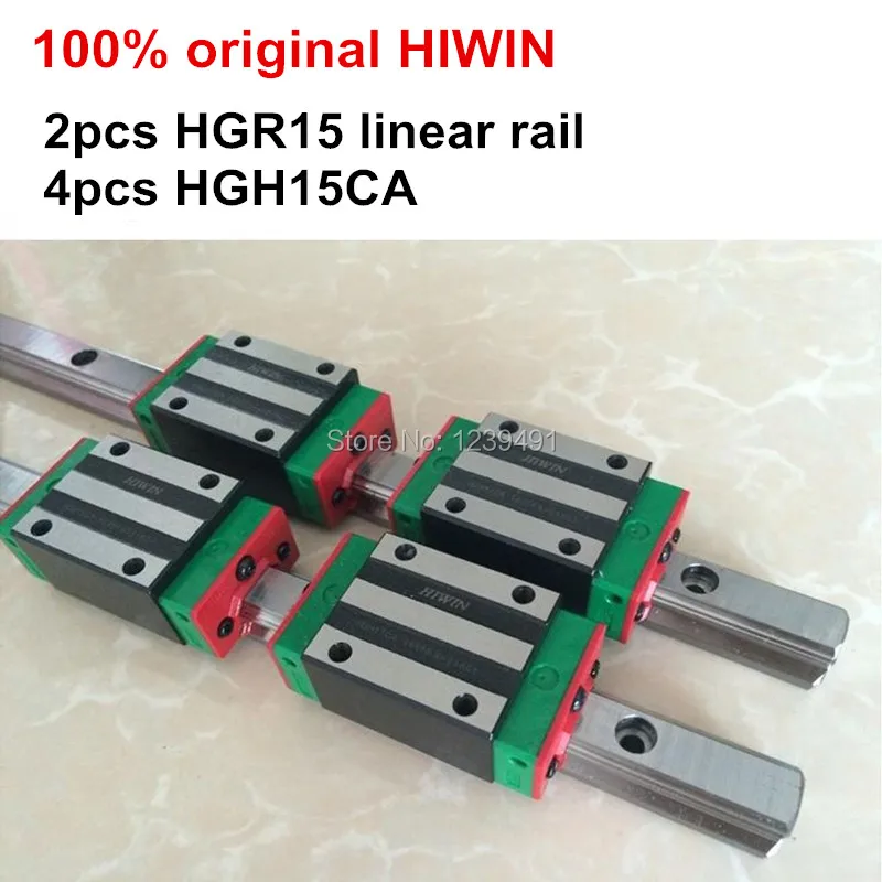 

2pcs 100% original HIWIN linear guide HGR15 - 550 600 650 700 750 800mm with 4pcs linear carriage HGH15CA or HGW15CA CNC parts