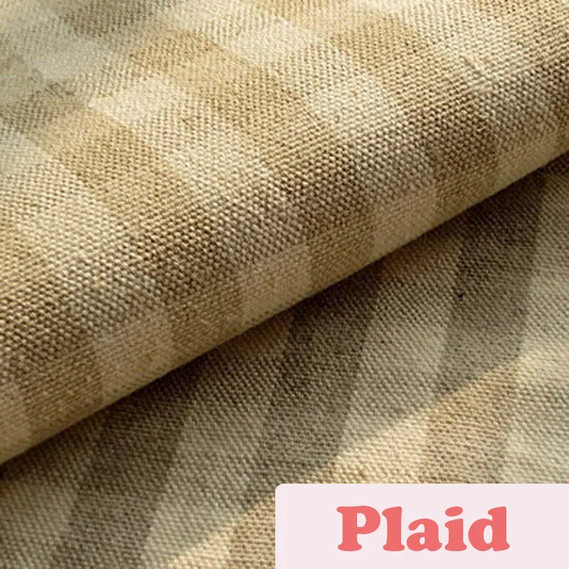 100x150cm Zakka Plaid thickening cotton linen Fabric Burlap for Sewing Textile Quilting Diy for pillow curtain Purse