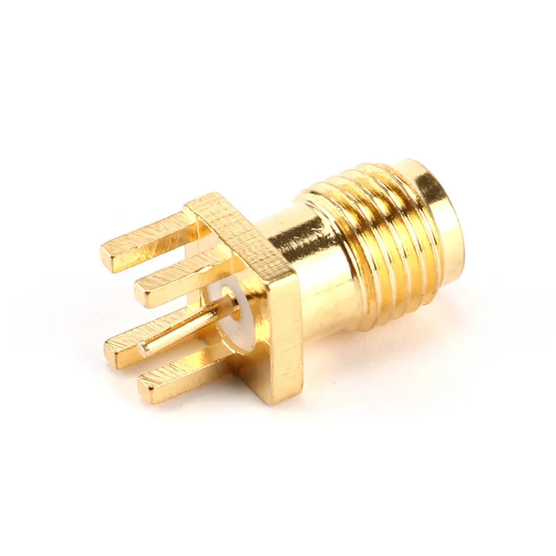 5Pcs SMA Female Jack Connector For 1.6mm Solder Edge PCB Straight Mount Gold plated RF Connectors Receptacle Solder