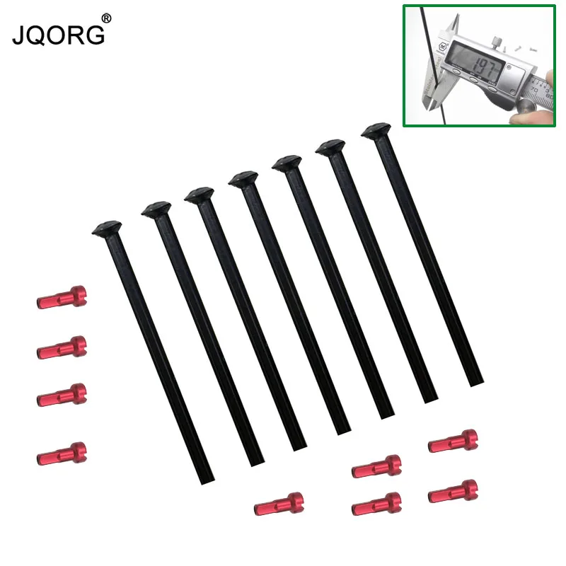 

JQORG 12 Pieces A Lot Straight Pull Bicycle Spokes Diameter 2.0 mm Length In 80-310mm Customize Black Color With Alloy Nipples