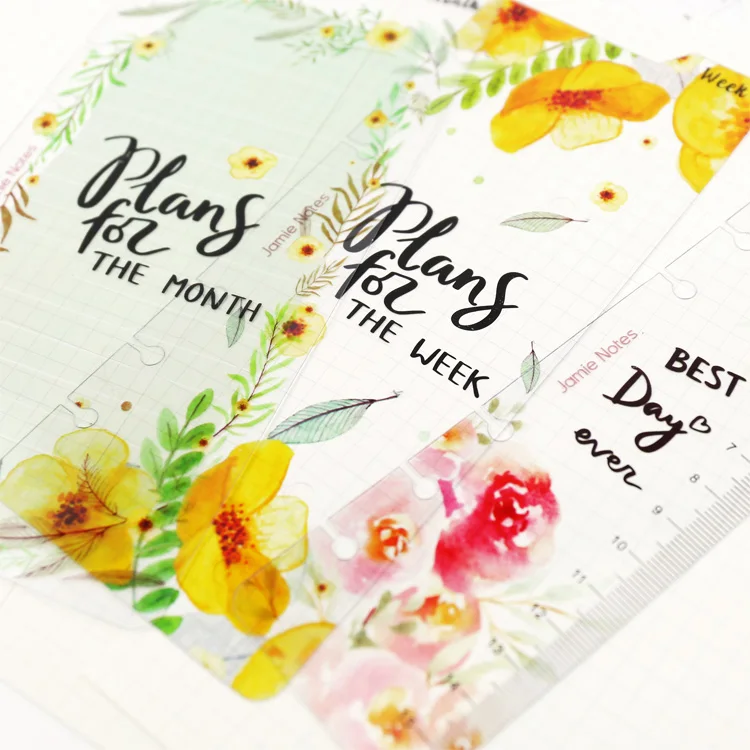 MyPretties Today Week Month Ruler A5 A6 Refills Index Divider for Planner 6 Hole Binder Notebook Organizer Soft Ruler N.622