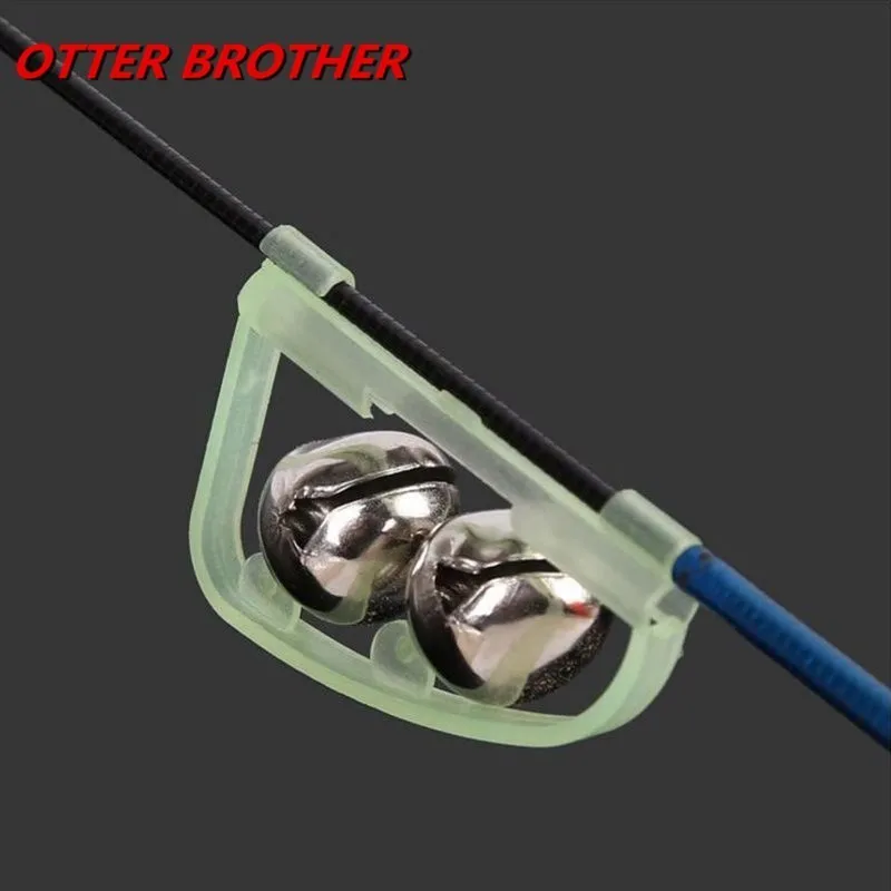 Fluorescent Fishing Rod Pole Tip Clip Twin Bell Alarm Alert Ring 2pcs/lot Glow In The Dark Fishing Tools Tackle Box Accessories