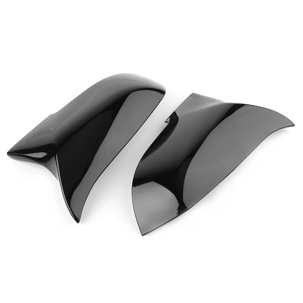 Car Rear View Side Mirror Cover Trim For BMW F20 F21 F30 F31 F32 F34 F36 X1 E84 F87 M2 Glossy Black ABS Plastic 2PCS