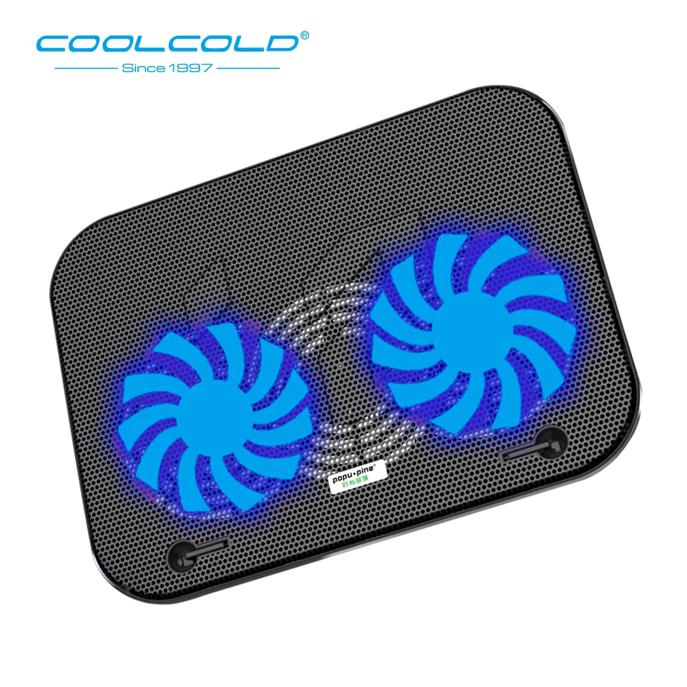 COOLCOLD Dual Fans Laptop Cooler Stand Aircooler 5V Cooler Pad For Laptop Notebook Radiator For 11'' 12'' 15.6'' Notebook