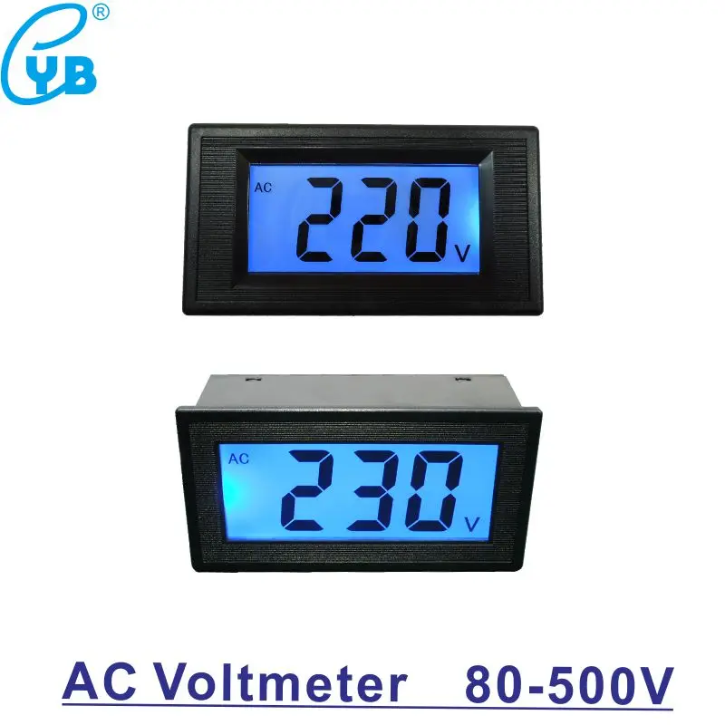 YB5135D AC 80-500V Voltage Meter Voltmeter 2-Wire LCD Digital Volt Panel Meter 100V110V 120V 220V 230V 380V Indicator Tester D69