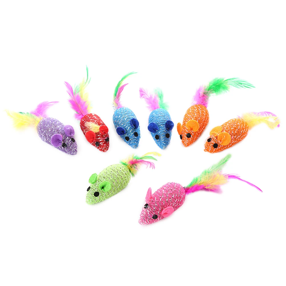 10pcs/set Cute Colorful Lightweight Pet Cat Toys Mice Cat Catcher Pet Supplies Pet Toys Mouse Toys