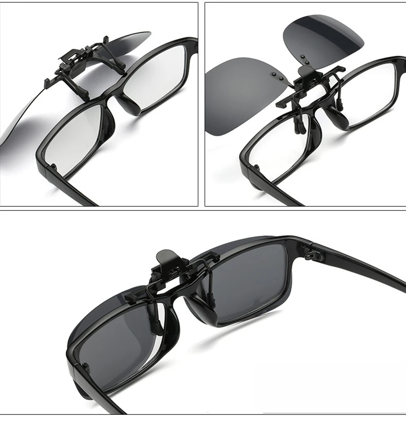 Polarisierte Vintage Clip On Flip Up Sonnenbrille Männer Frauen Nachtsicht Gelbe Linse für Myopie Brille Fahren Brillen Sonnenbrille