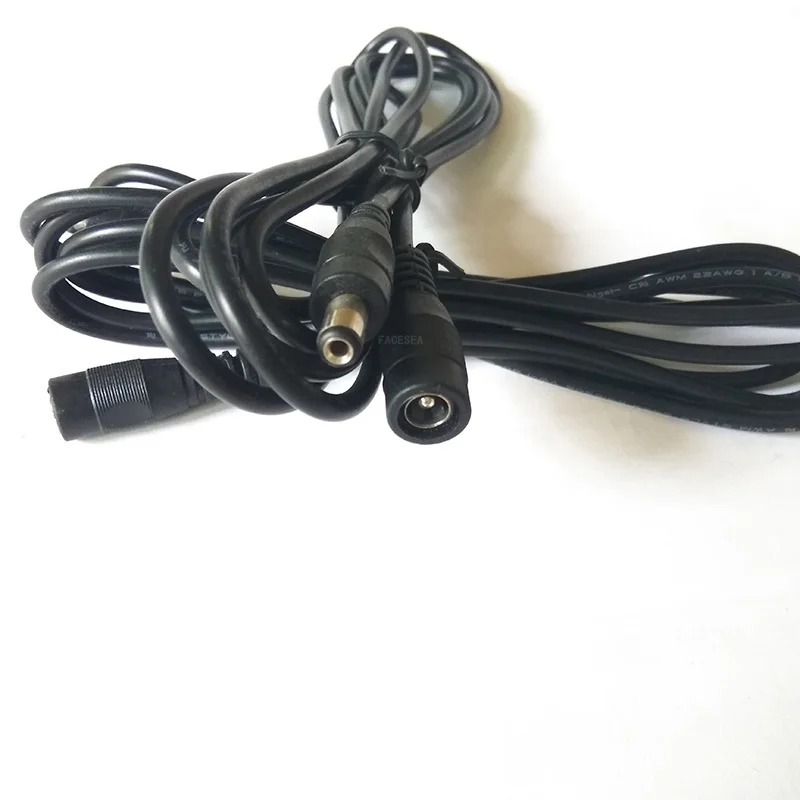 Imagem -03 - Cabo de Alimentação 5.5*2.1 mm Macho Fêmea Adaptador Cabo de Extensão Cctv Câmera Estender Fio Branco Preto 100 Peças 1m 12v dc