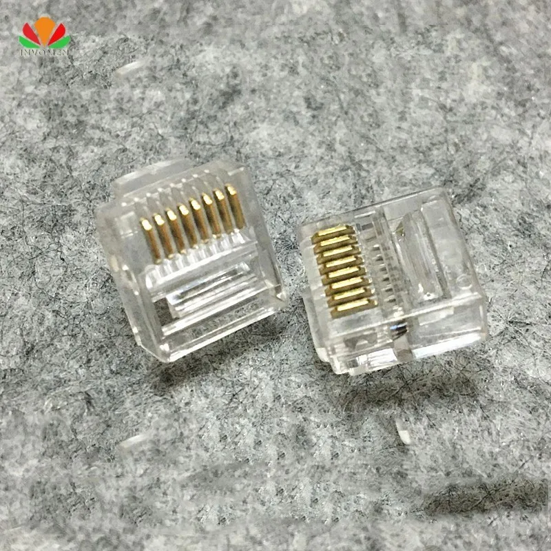 Quality Short Body CAT5E Crystal Head RJ45 Connector 8P8C Plug OFC Copper Network Adapter For Flat Cable Computer Ethernet