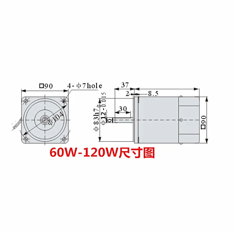 60W 90W 120W optical axis control motor,single-phase 220V 1350rpm high speed ac motor with motor governor Controller,J18277