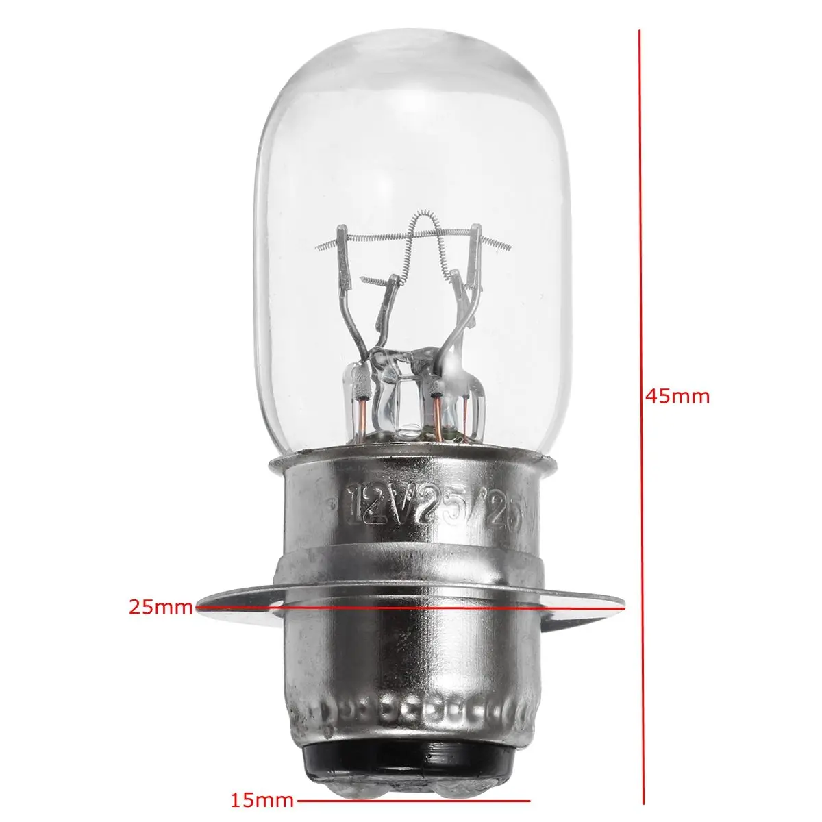 モーターサイクルクワッドハロゲンヘッドライト電球,1/2/4x12v,25/25w,px15d,p15d,t19,P15D-25-1