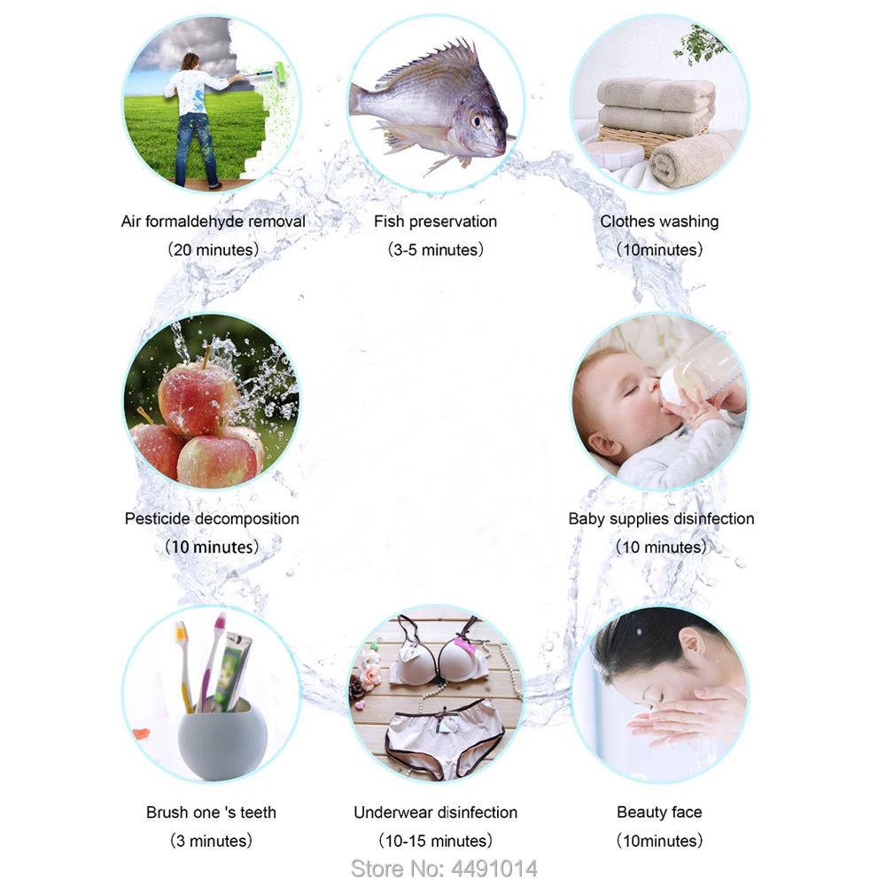 300Mg/H 220V Ozone Water Generator Ozonator Fruit Vegetable Cleaning Washer 60 Mins Timer LCD Display