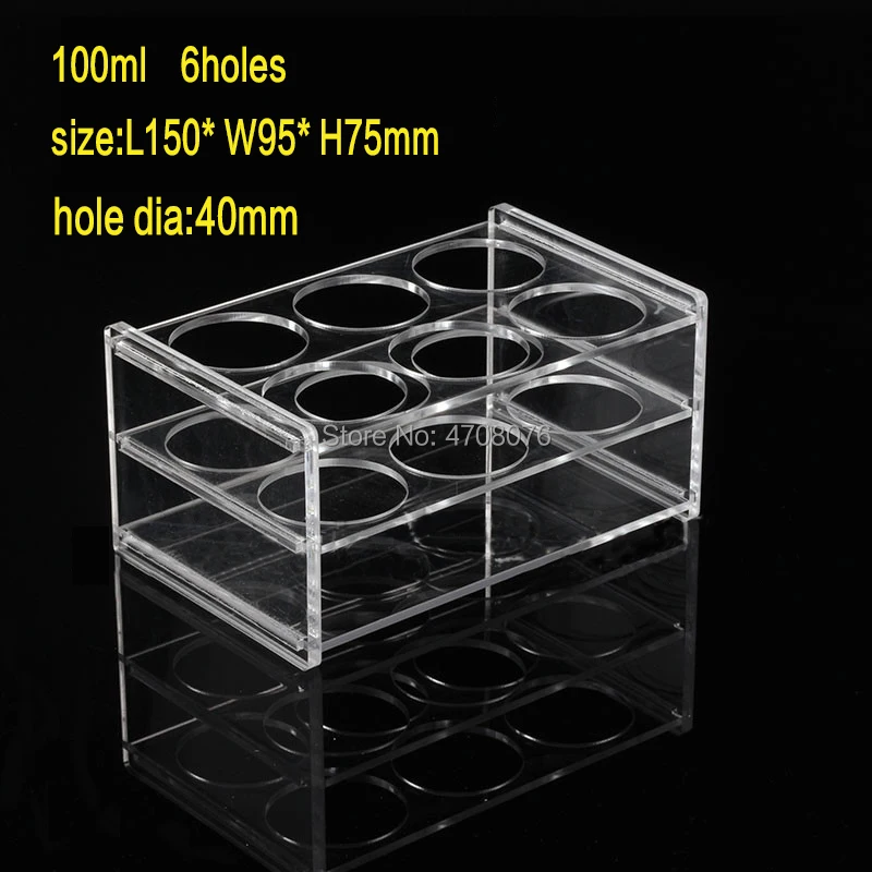 Clear Plastic Lab Test Tube Holder Transparent Test Tube Rack/Shelf For Centrifugal Tube for lab supplies 6 holes * dia 40mm