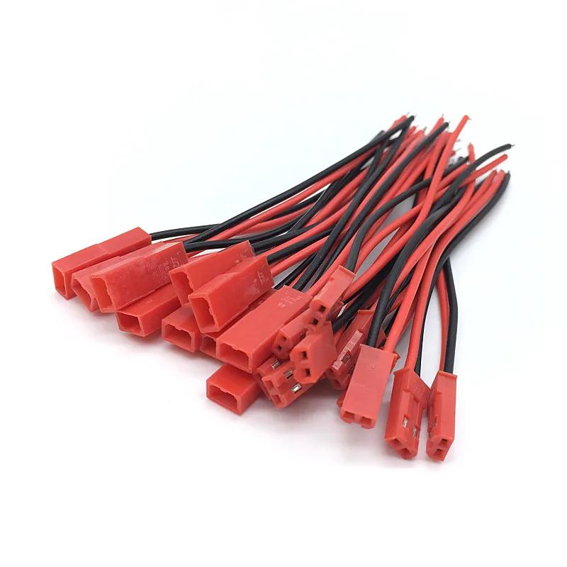 Wholesale 100 500pairs/lot 2*100mm 150mm 2Pin JST Connector Plug Cable 2*10cm 15cm Male+Female for RC Battery