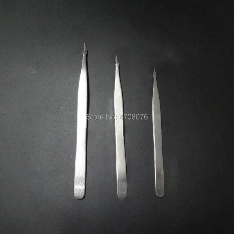 125/140/160mm 1set/pack Medical straight tweezers thin-tipped Dressing forceps stainless steel Precision tweezers straight plier