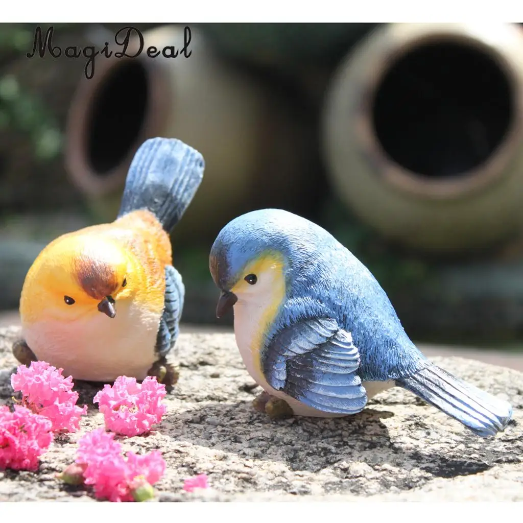 2pcs  Resin Birds Crafts Room Decoration Handicraft Ornament Porcelain Animal Figurines Wedding Decorations