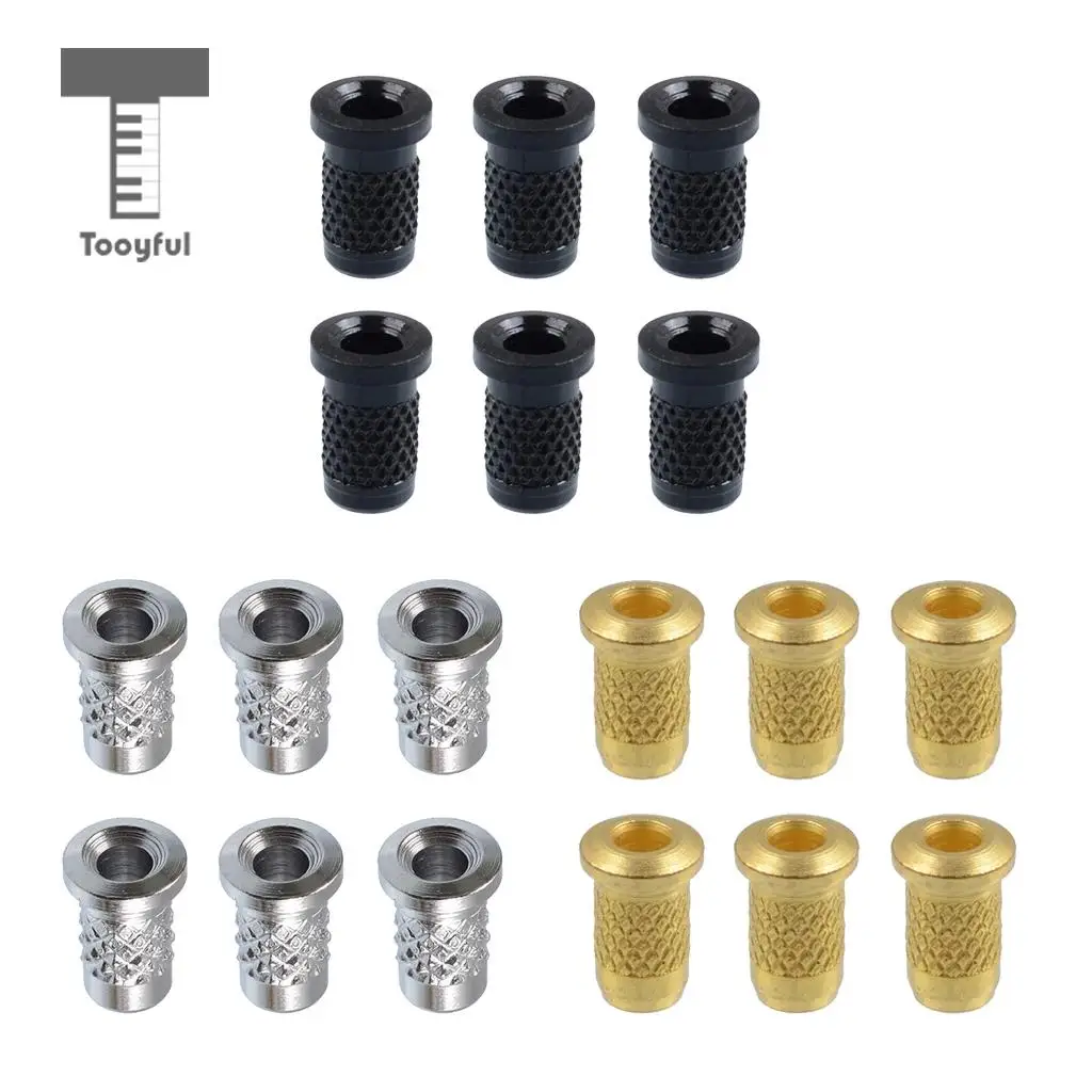 Tooyful 6 Pieces Iron Guitar Through Body String Mounting Ferrules Bushings for Electric Guitar Replacement Parts