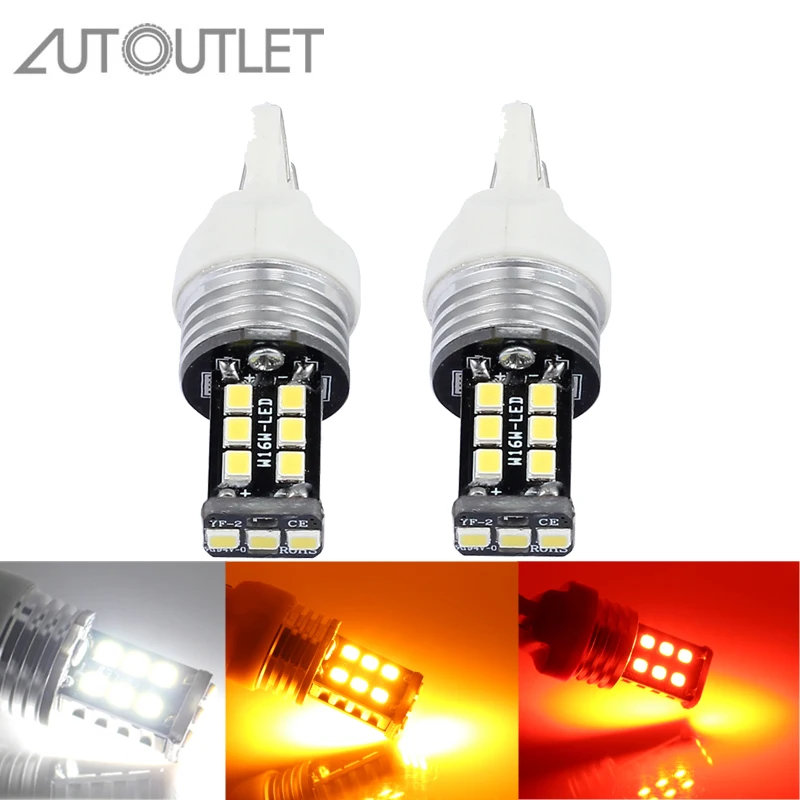 AUTOUTLET 2 Pcs SMD 2835 T20 LED Light Bulbs 7440 7443 15 LEDs Indicator Turn Signal Car Light Bulb T20 Car bulb LED lighting