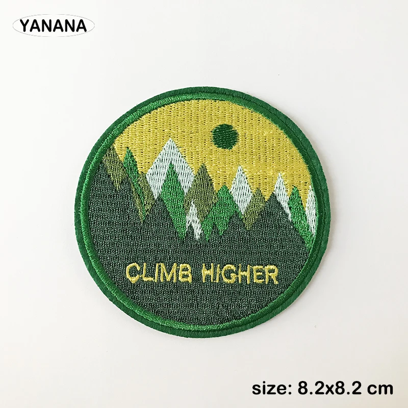 climb higher mountain Scenery Personal collection Patch for Clothing Iron on Embroidered Sewing Applique Sew On Fabric Badge