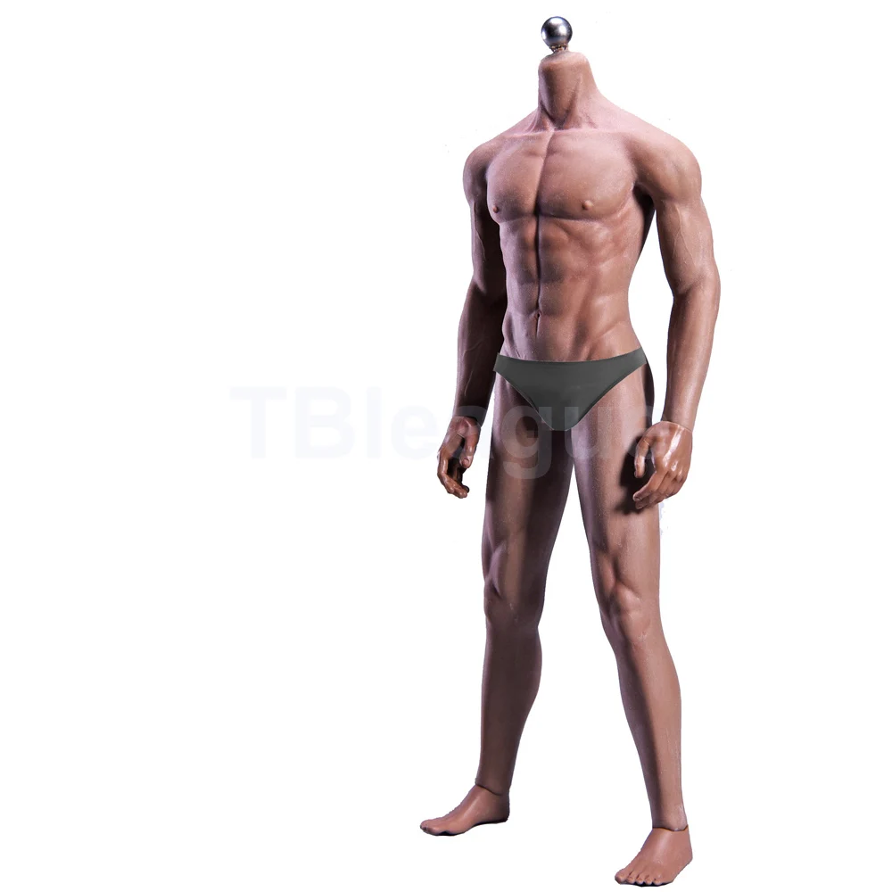 1/6 Scale 12'' Ultra Flexible Muscular Male Seamless Body Stainlee Steel Skeleton Rubber Human-like Skin Bodies for 1/6 Head Toy