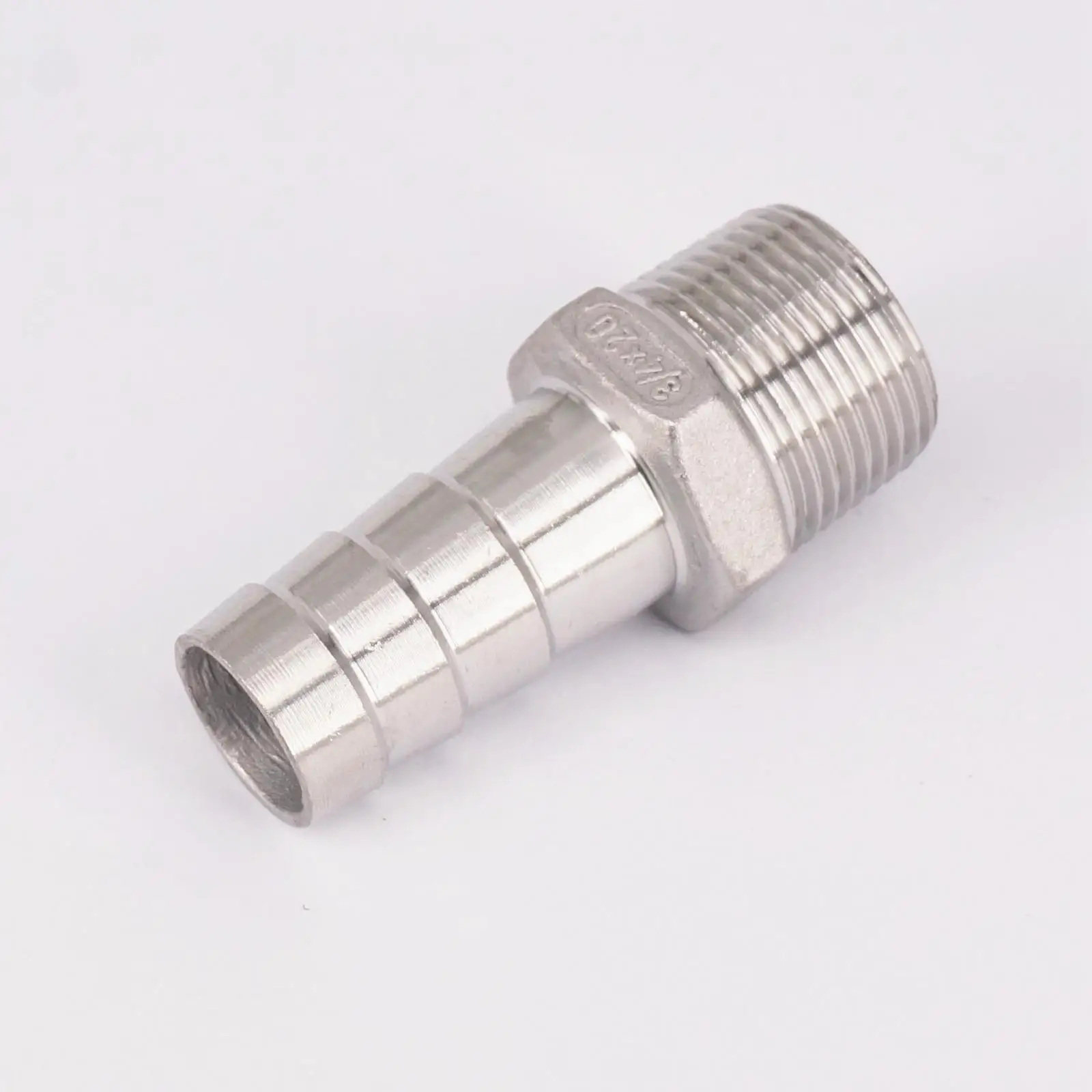 

1" BSPT Male x 15mm Hose Barbed 304 Stainless Steel Pipe Fitting Hose tail Connector