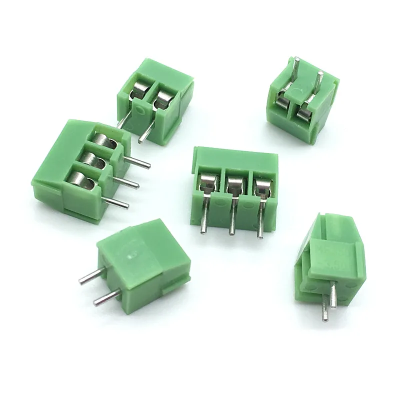 20pcs/lot KF350-3.5-2P KF350-3P Terminal 300V 10A Screw 2Pin 3Pin 3.5mm Straight Pin PCB Screw Terminal Block Connector 24-18AWG