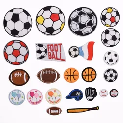 Mix Design Football Soccer Embroidered Patches Iron On Stickers Diy Sport Balls Appliques for Jeans Clothes Backpack Motif Badge