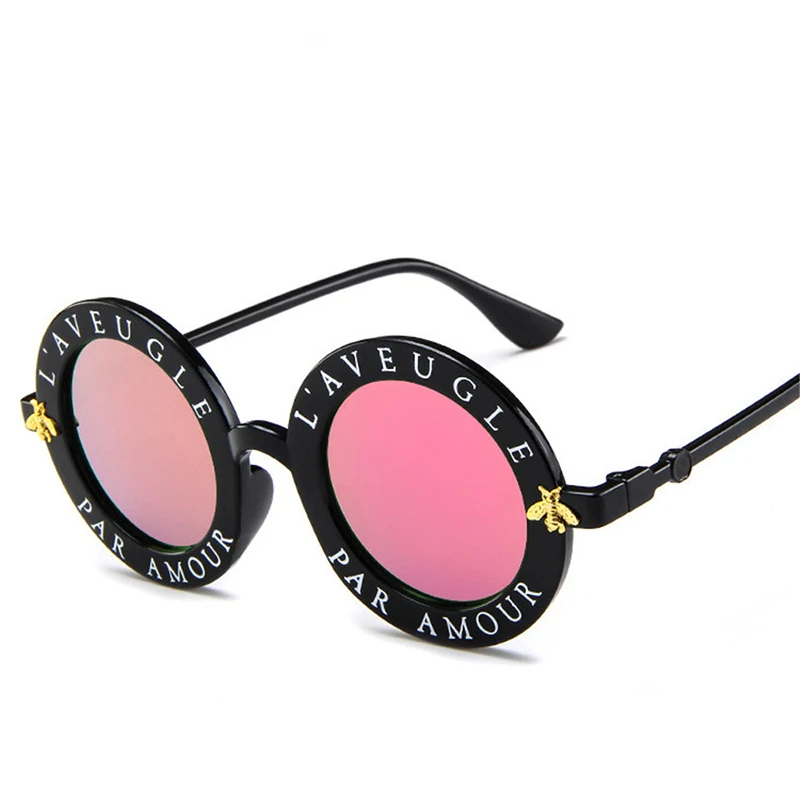 Fashion Trend Vintage Round Sunglasses Women Men Small Bee Ladies Sun glasses Eye glasses Party Eyewear Shades Personality UV400