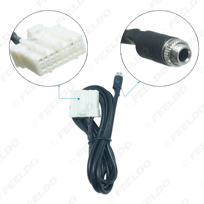 FEELDO Car Female Jack AUX In Input interface Adapter Cable For Mazda 3 6 M3 M6 MX-5 RX8 Besturn B70 Audio Cable Data Wire