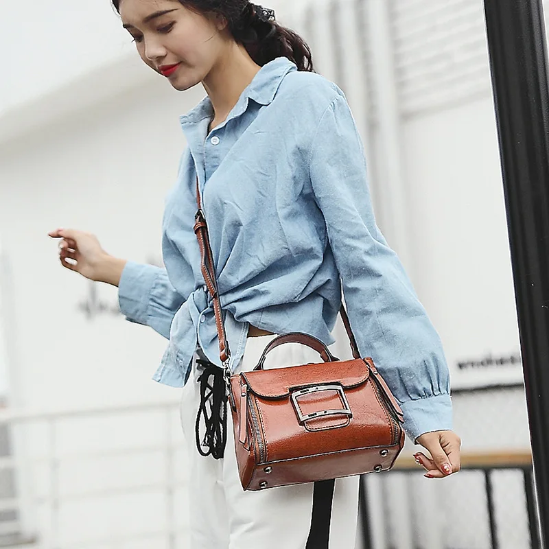 2023 Spring Real Genuine Leather Handbag Handbags Woman Small Vintage Crossbody Bags For Women Shoulder Messenger Bag Female