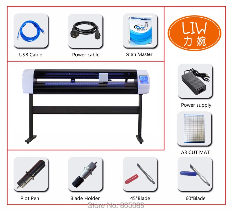 

24inch Single cutting head Cutter Plotter with stand legs free shipping