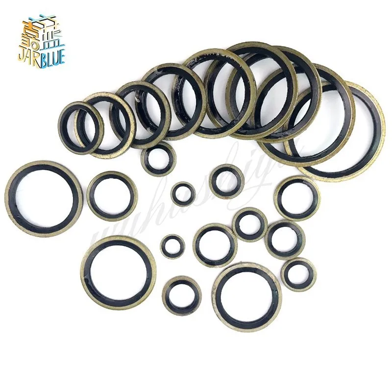 20/50Pcs M5 M6 M8 M10 M12 M14 M16  to M30 High Pressure Hydraulic Pipe Seal Pad Rubber Metal Shim Seal Gasket NBR Metal washer