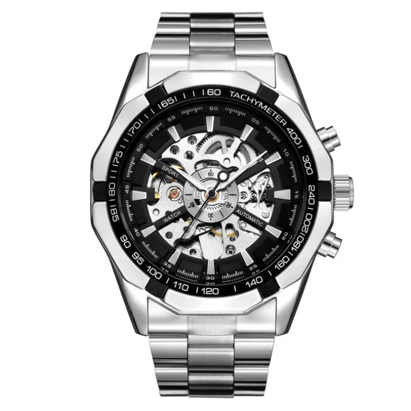 

Men Watches Stainless Steel Automatic Mechanical Watches Men Fashion Skeleton Watch Men reloj hombre deportivo horloge heren