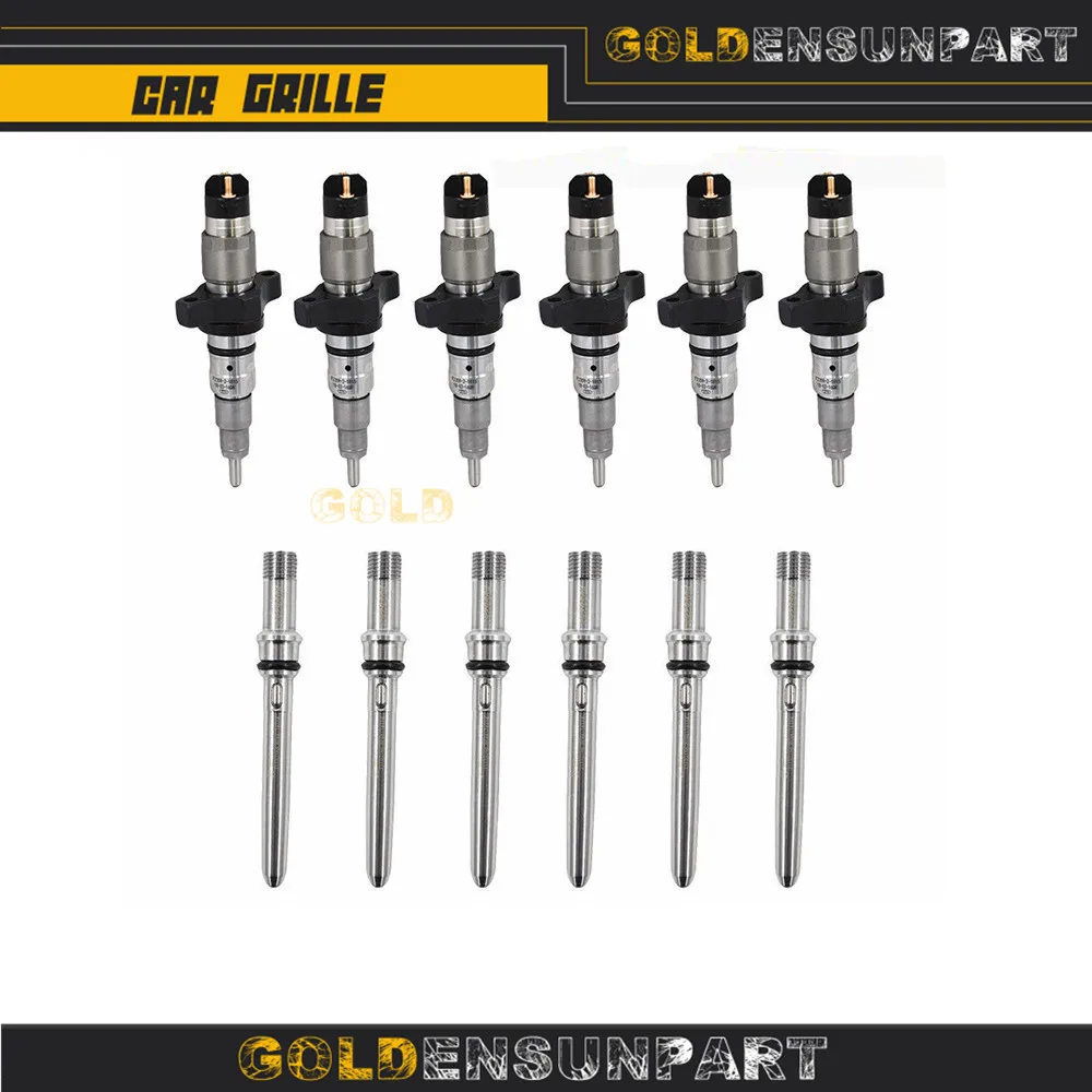 6pcs 35-812466E Diesel Injectors With Connector Tube Set For Dodge Ram Cummins 5.9L