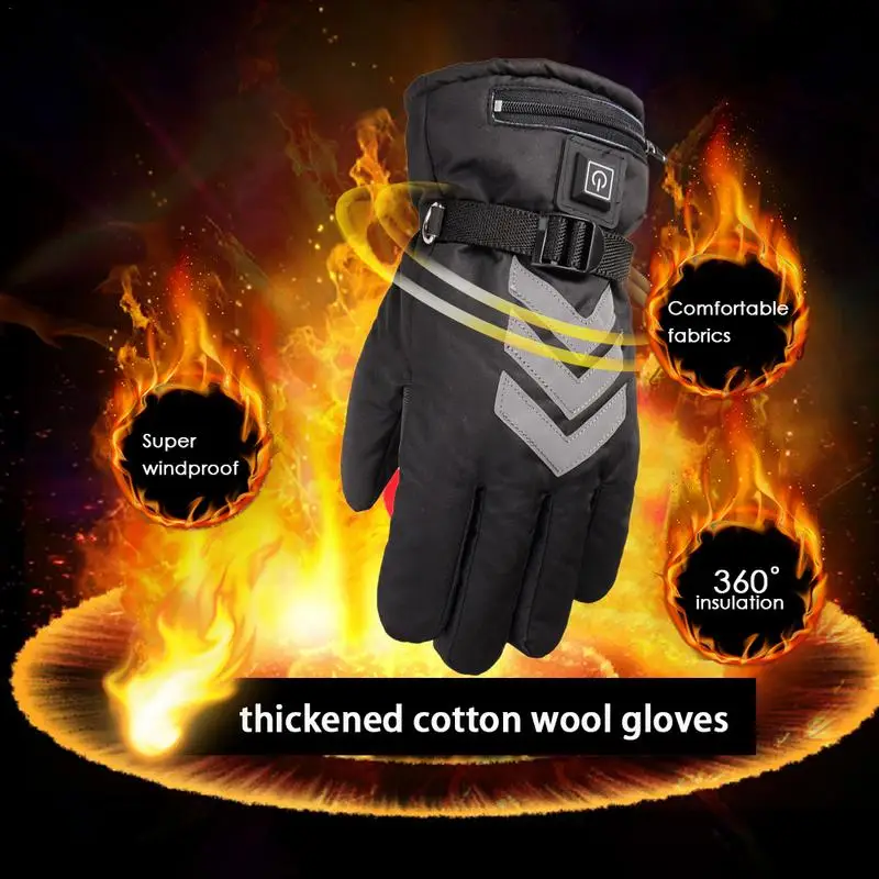 Guantes calefactados de invierno con enchufe para motocicleta, calentador de manos eléctrico para caza, esquí y ciclismo, con batería recargable por USB