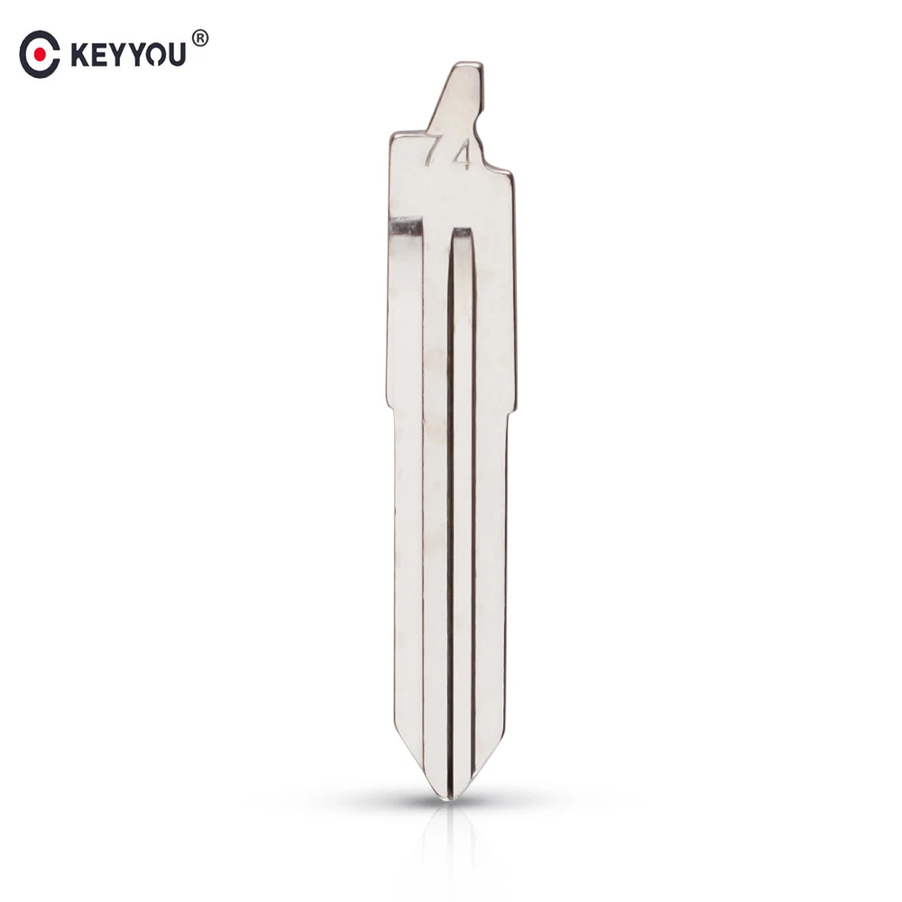 

KEYYOU 10PCS Metal Blank Uncut Flip KD Replacement Car Remote Key Blade Type #74 For FAW Pentium B50 Original NO. 74 Key Blade