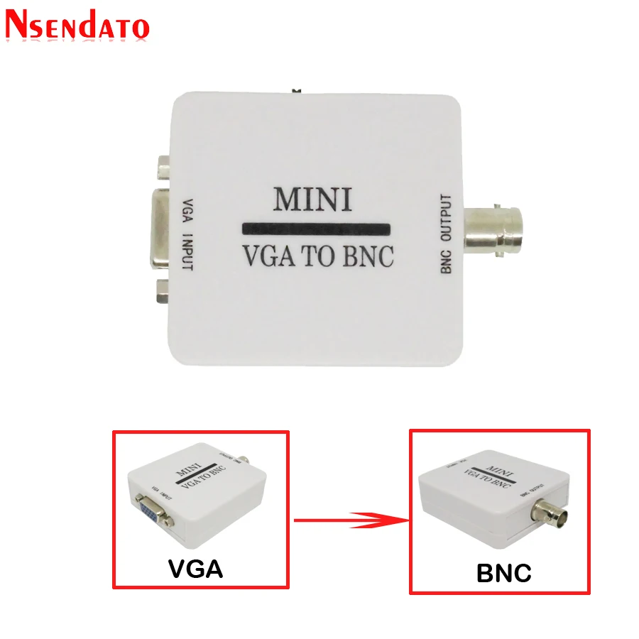 Mini konwerter wideo 1080P Konwerter wideo VGA na BNC Kompozytowy adapter VGA na BNC Cyfrowa skrzynka przełączająca do monitora HDTV