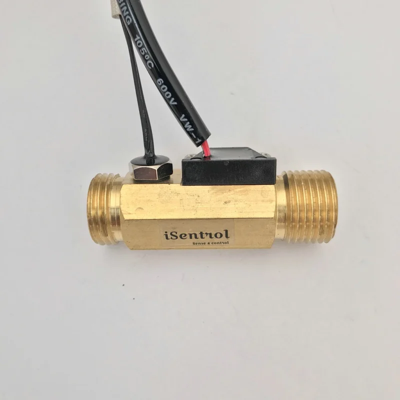 USC-HS21TLT brass body hall effect water flow sensor with temperature sensor PT100 1-30L/min male G1/2\