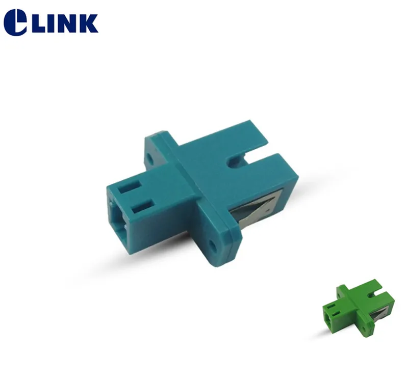 Adaptateur hybride LC-SC fibre optique connecteur 600 à 600 boîtier en plastique vert bleu approvisionnement d'usine livraison gratuite ELINK LC SC