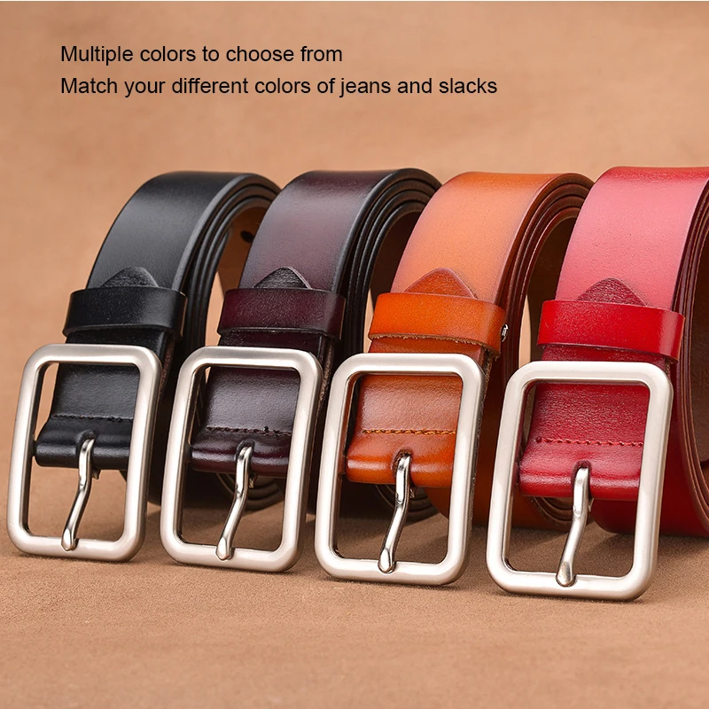 MEDYLA Women\'s Belt Fashion Casual Genuine Leather Square Buckle Unisex Belt Jeans Pants Cecorative Belt ZK061