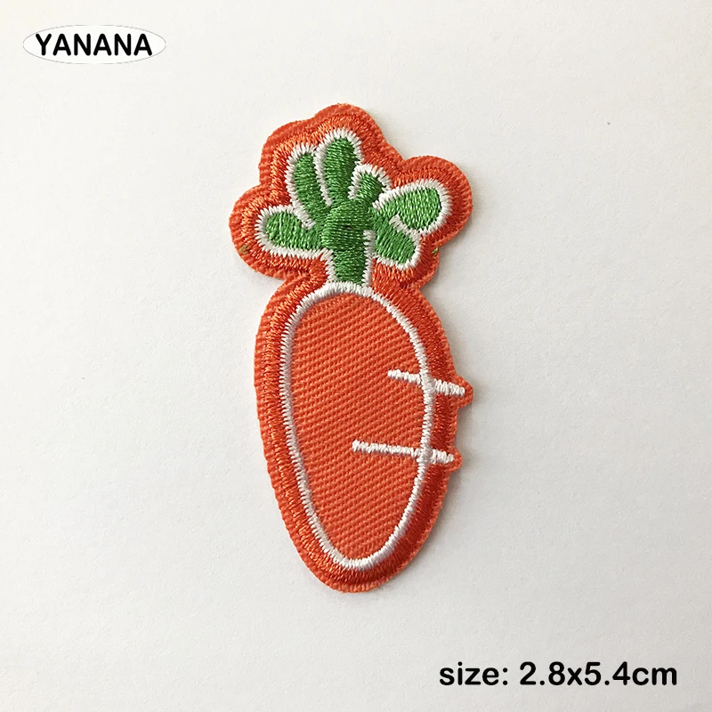 

Carrot radish Fruit plants Embroidered Iron on stickers DIY individual personality Clothing