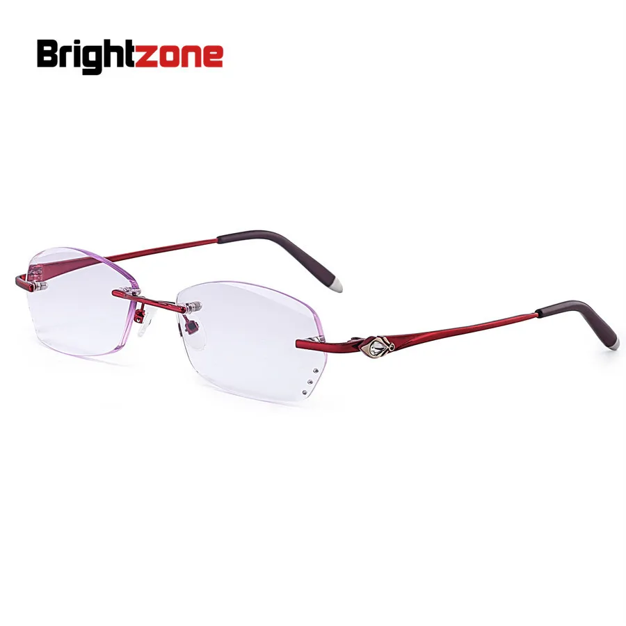 

Fashionable Reading Glasses Women Purple Resin Lenses Eyewear Ladies Rimless Eyeglasses Lightweight Female Reader Glasses