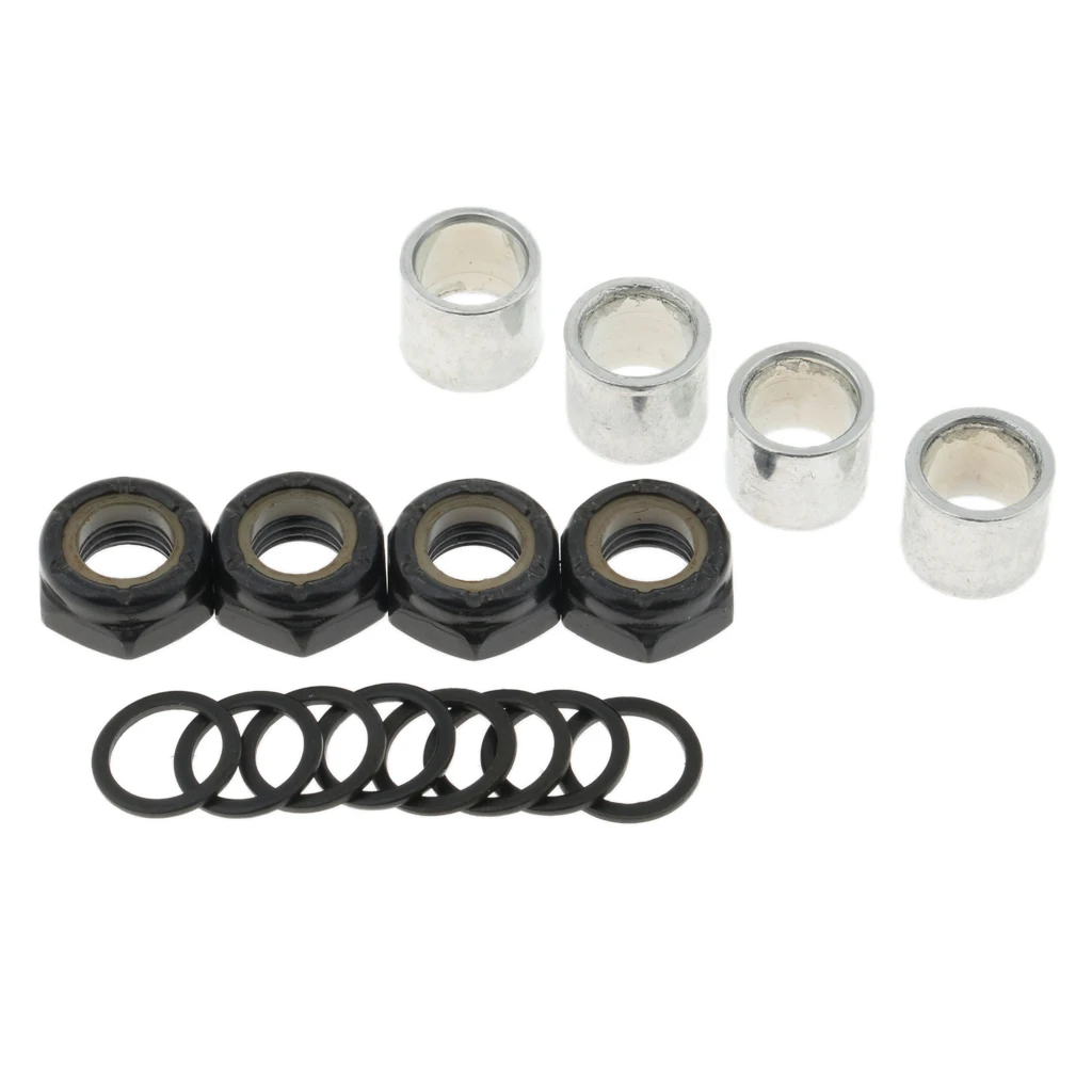 Perfeclan Skateboard Longbaord Bearing Spacers Washers Nuts Speed Rings Set