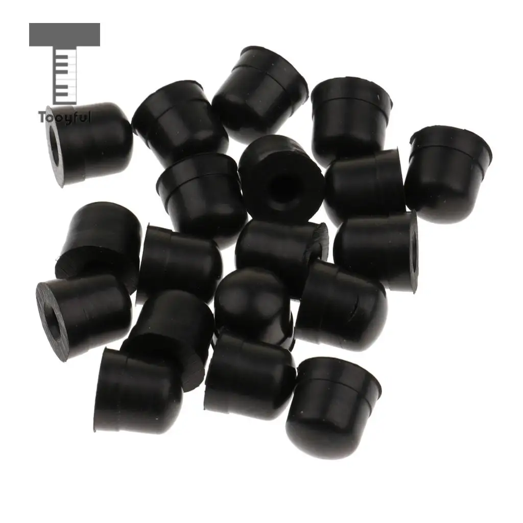 20 Pcs Silicone Trombone Slide Bow Rubber End Tip Bumper for Trombone Brass Instrument Repair Accessories Black