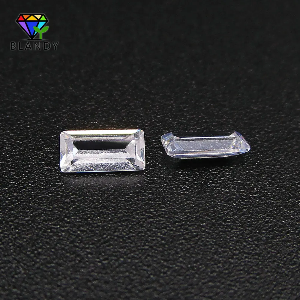 5A Quality CZ Stone 1.5*2mm~2*4mm Rectangle Shape Baguette Cut White Cubic Zirconia Synthetic Gems For Jewelry