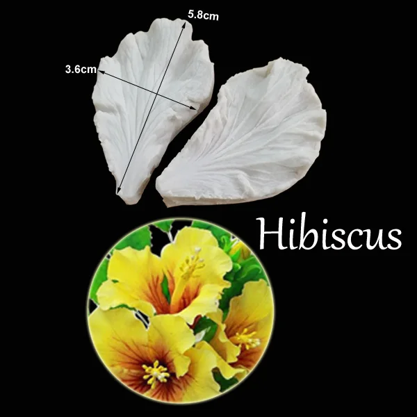 Hibiscus Flower Flower Veiners Silicone Molds Fondant Gumpaste Resin Clay Cake Decorating Tools,Sugarcraft  Cutters CS275